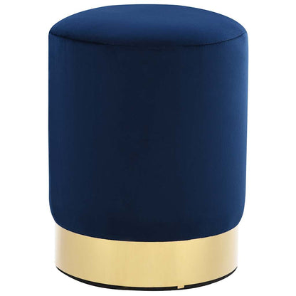 Hocker Blau und Golden Samt 28 x 36 cm