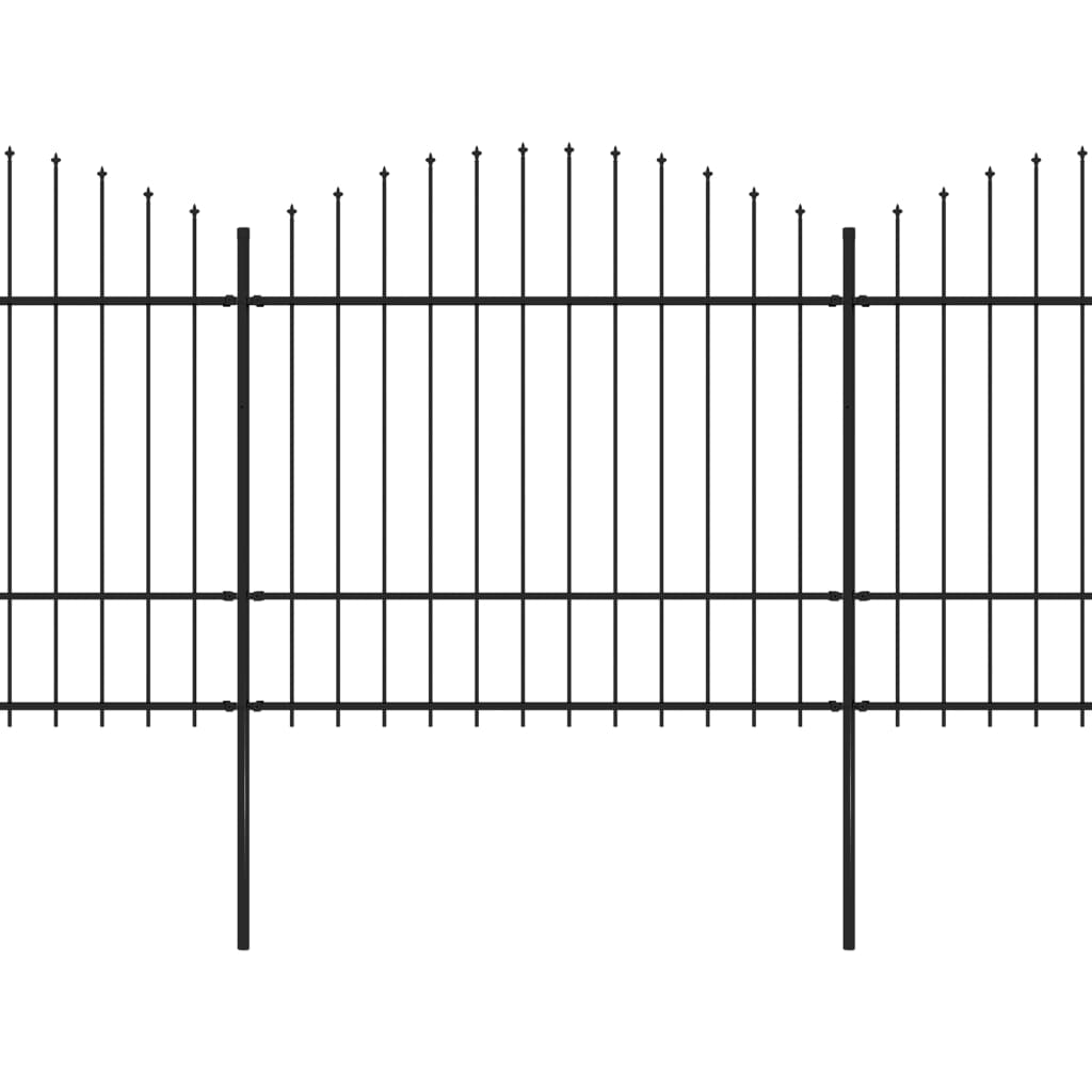 Gartenzaun mit Speerspitze Stahl 1248 x 175 cm Schwarz