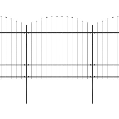 Gartenzaun mit Speerspitze Stahl 1248 x 175 cm Schwarz