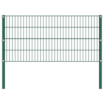 Zaunelement mit Pfosten Eisen 1212 x 80 cm Grün
