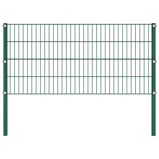 Zaunelement mit Pfosten Eisen 1212 x 80 cm Grün