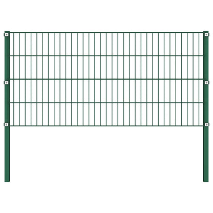 Zaunelement mit Pfosten Eisen 1385 x 80 cm Grün