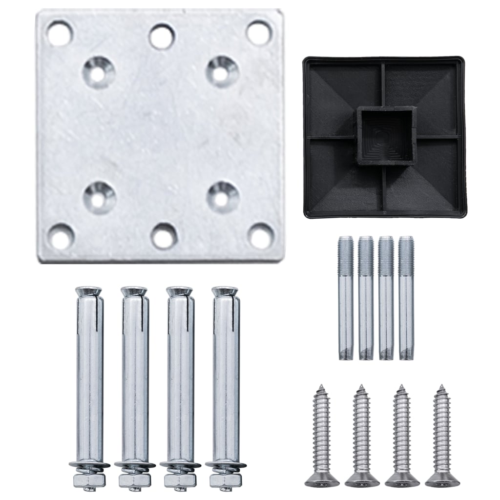 WPC Zaun-Set 2 Quadrate + 1 Schräge 446x186 cm Braun