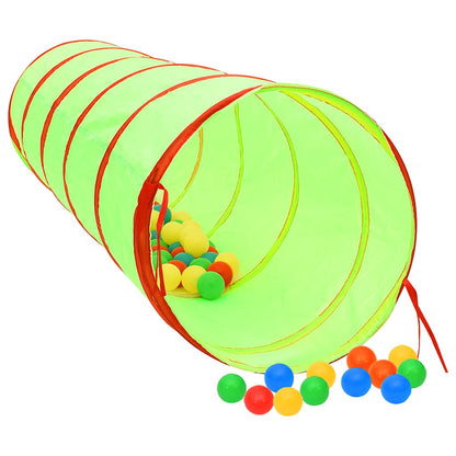 Spieltunnel mit 250 Bällen Grün 175 cm Polyester