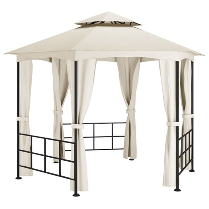 Pavillon mit Seitenwänden 3,1x2,7 m Creme