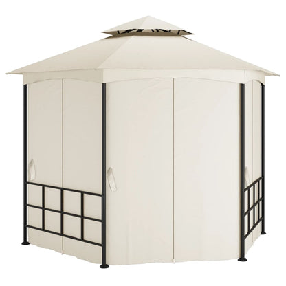 Pavillon mit Seitenwänden 3,1x2,7 m Creme
