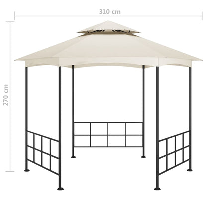 Pavillon mit Seitenwänden 3,1x2,7 m Creme