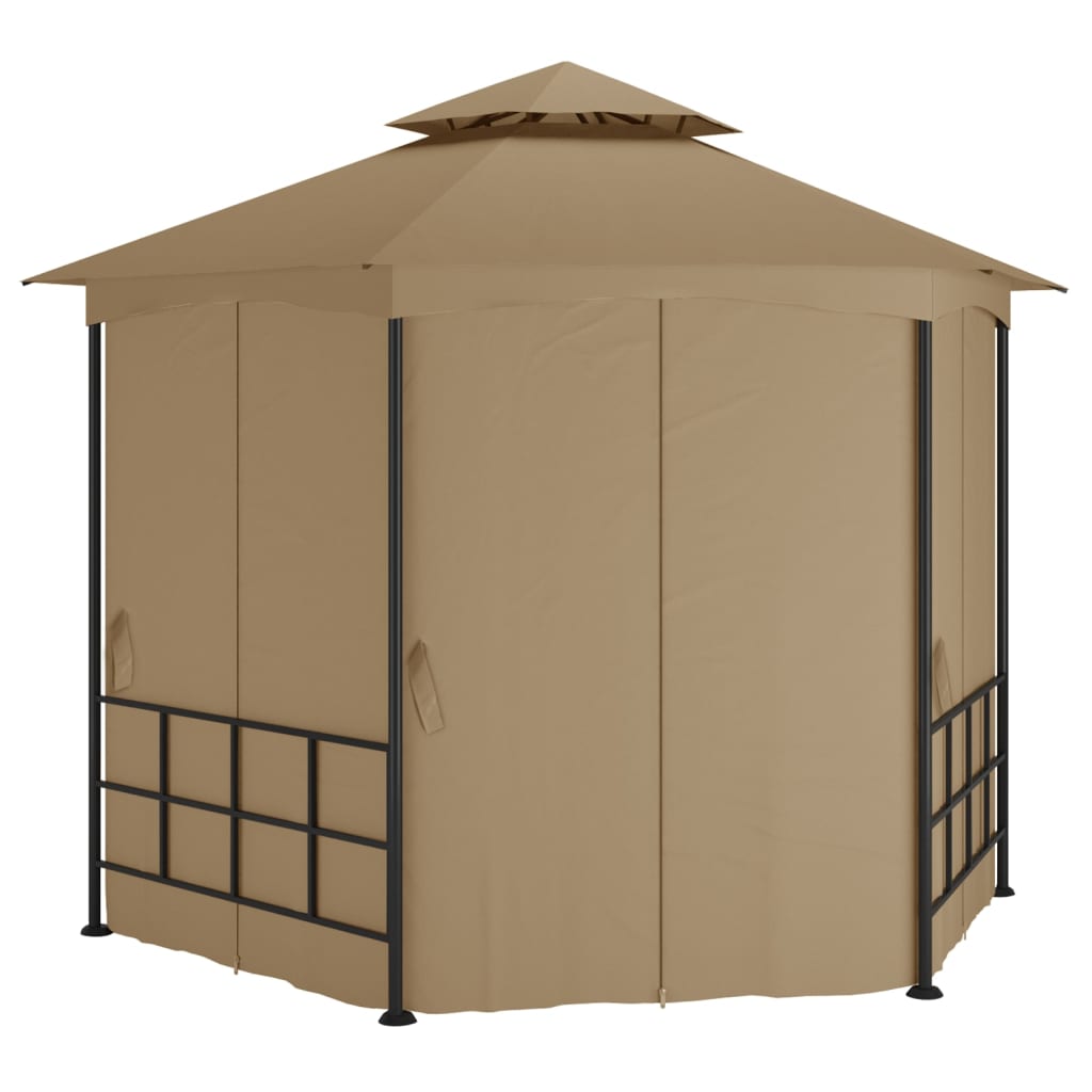Pavillon mit Seitenwänden 3,1x2,7 m Taupe