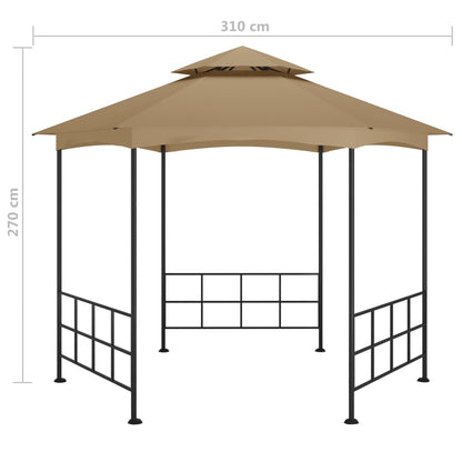 Pavillon mit Seitenwänden 3,1x2,7 m Taupe