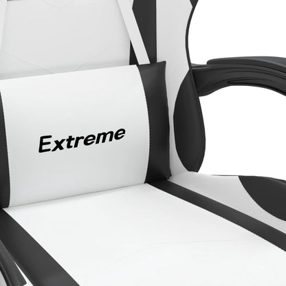 Gaming-Stuhl Weiß und Schwarz Kunstleder