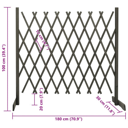 Garten-Rankzaun Grau 180x100 cm Massivholz Tanne