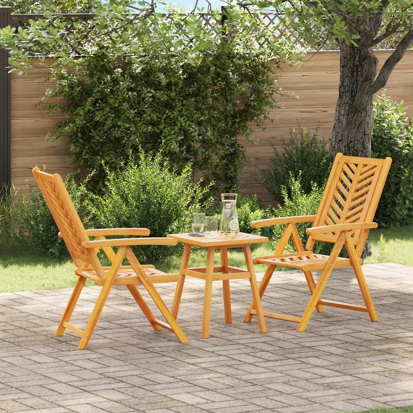 Garten Essgruppe 3 pcs Braun Massivholz Akazie