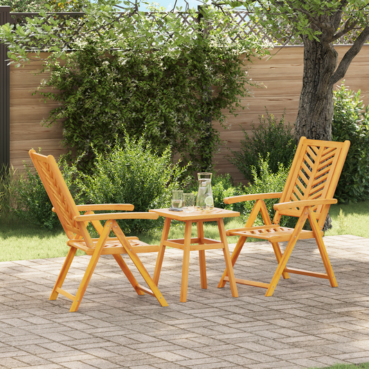 Garten Essgruppe 3 pcs Braun Massivholz Akazie