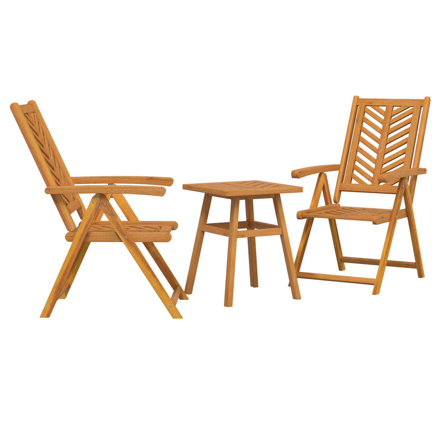 Garten Essgruppe 3 pcs Braun Massivholz Akazie
