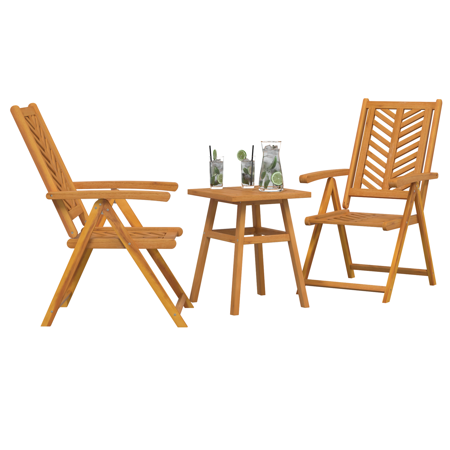 Garten Essgruppe 3 pcs Braun Massivholz Akazie