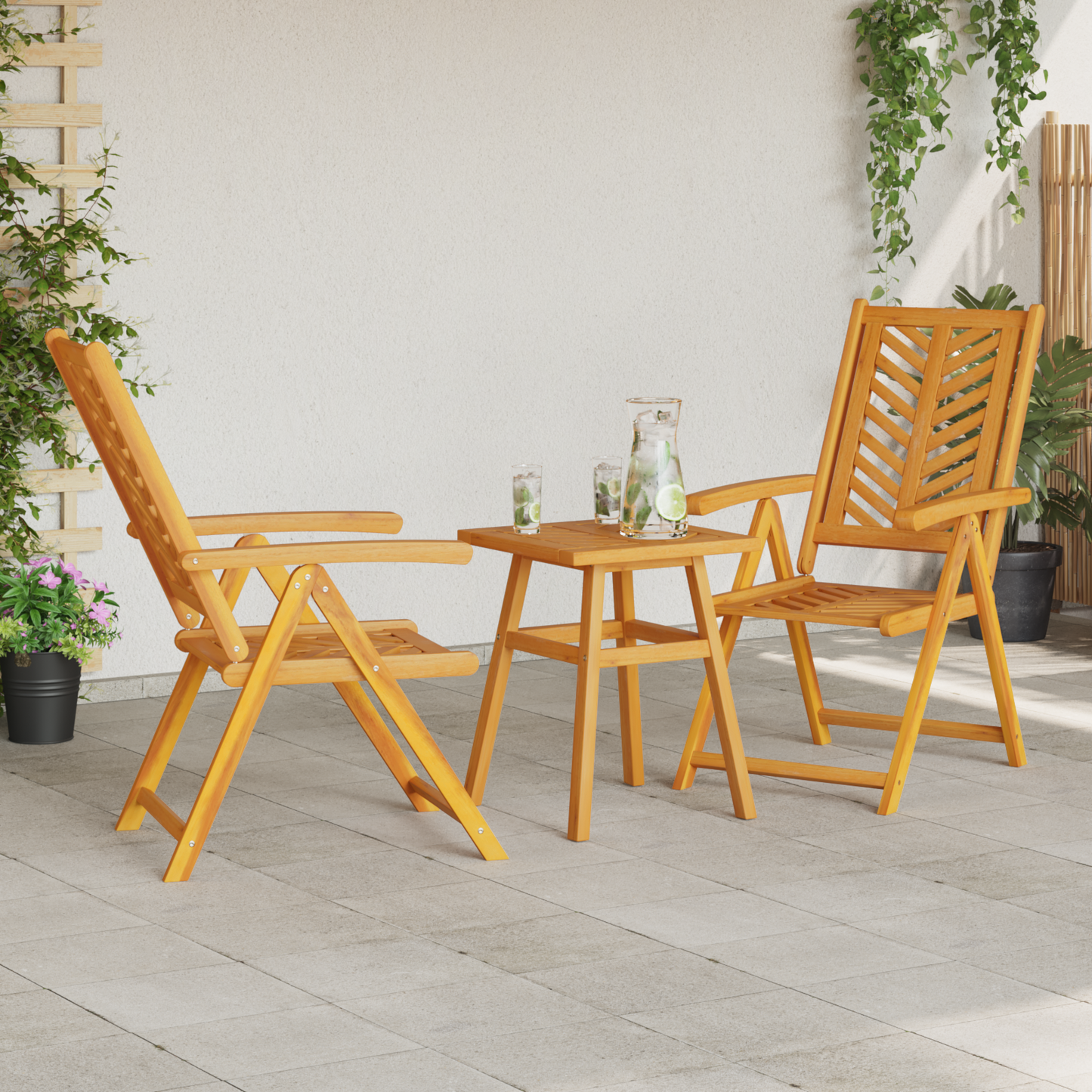 Garten Essgruppe 3 pcs Braun Massivholz Akazie