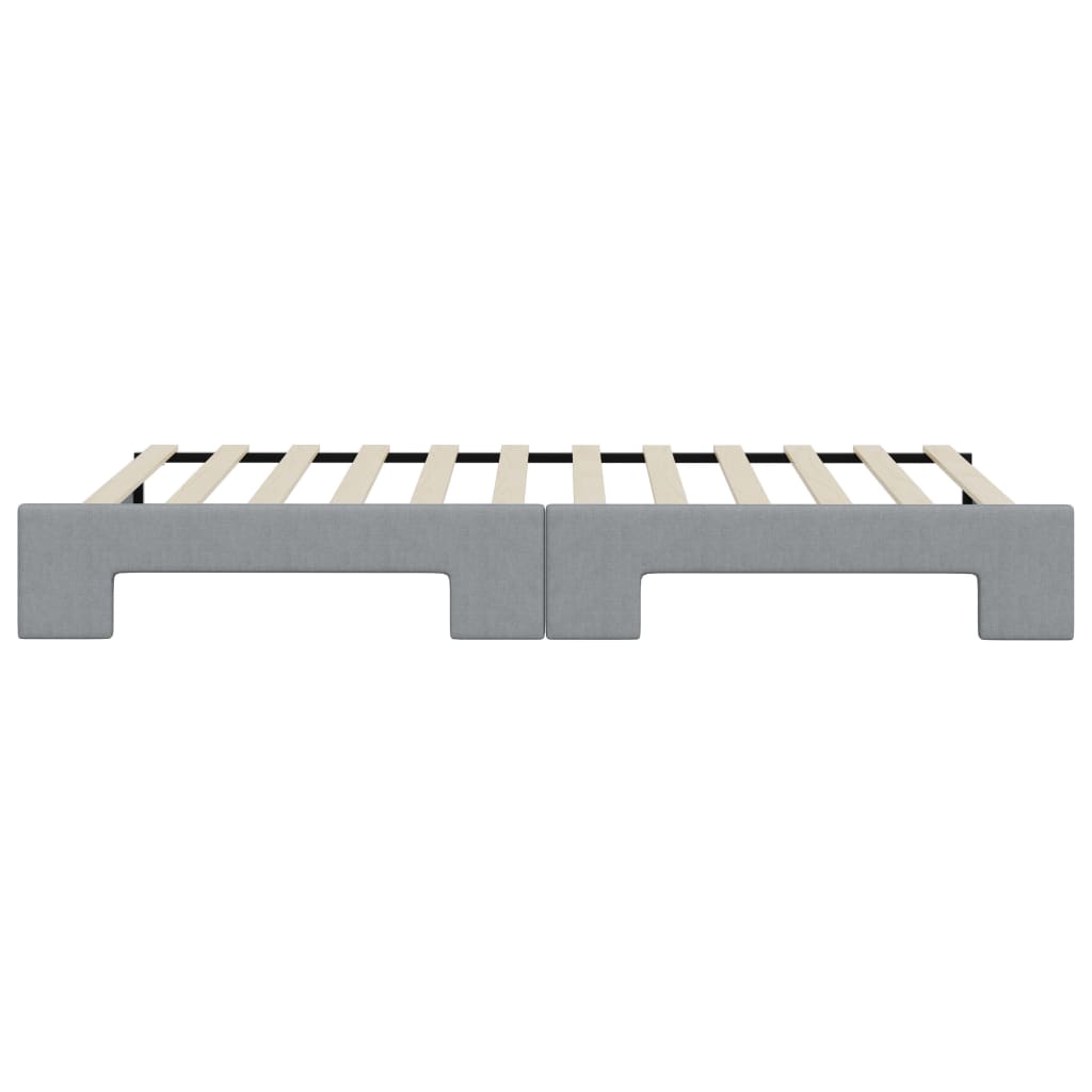 Tagesbett Ausziehbar Hellgrau 90x200 cm Stoff