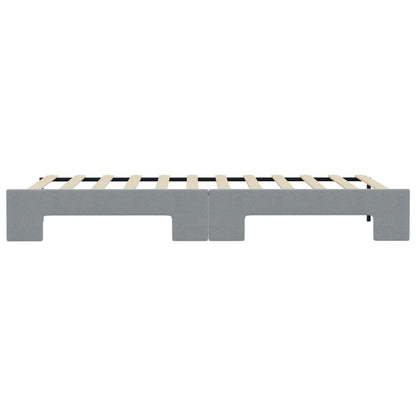 Tagesbett Ausziehbar Hellgrau 100x200 cm Stoff