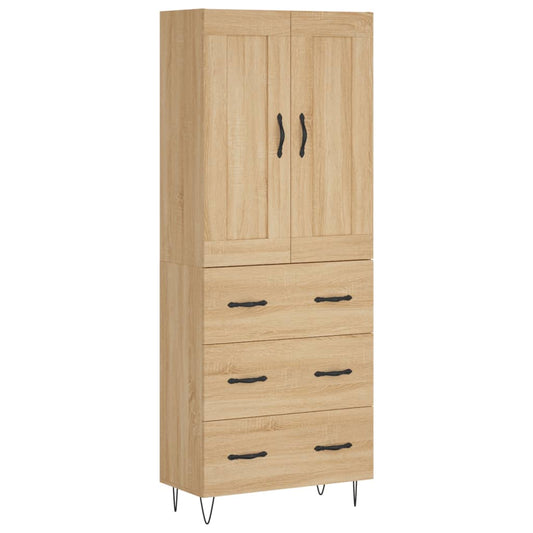 Highboard Sonoma-Eiche 69,5x34x180 cm Holzwerkstoff