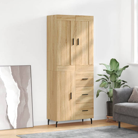 Highboard Sonoma-Eiche 69,5x34x180 cm Holzwerkstoff