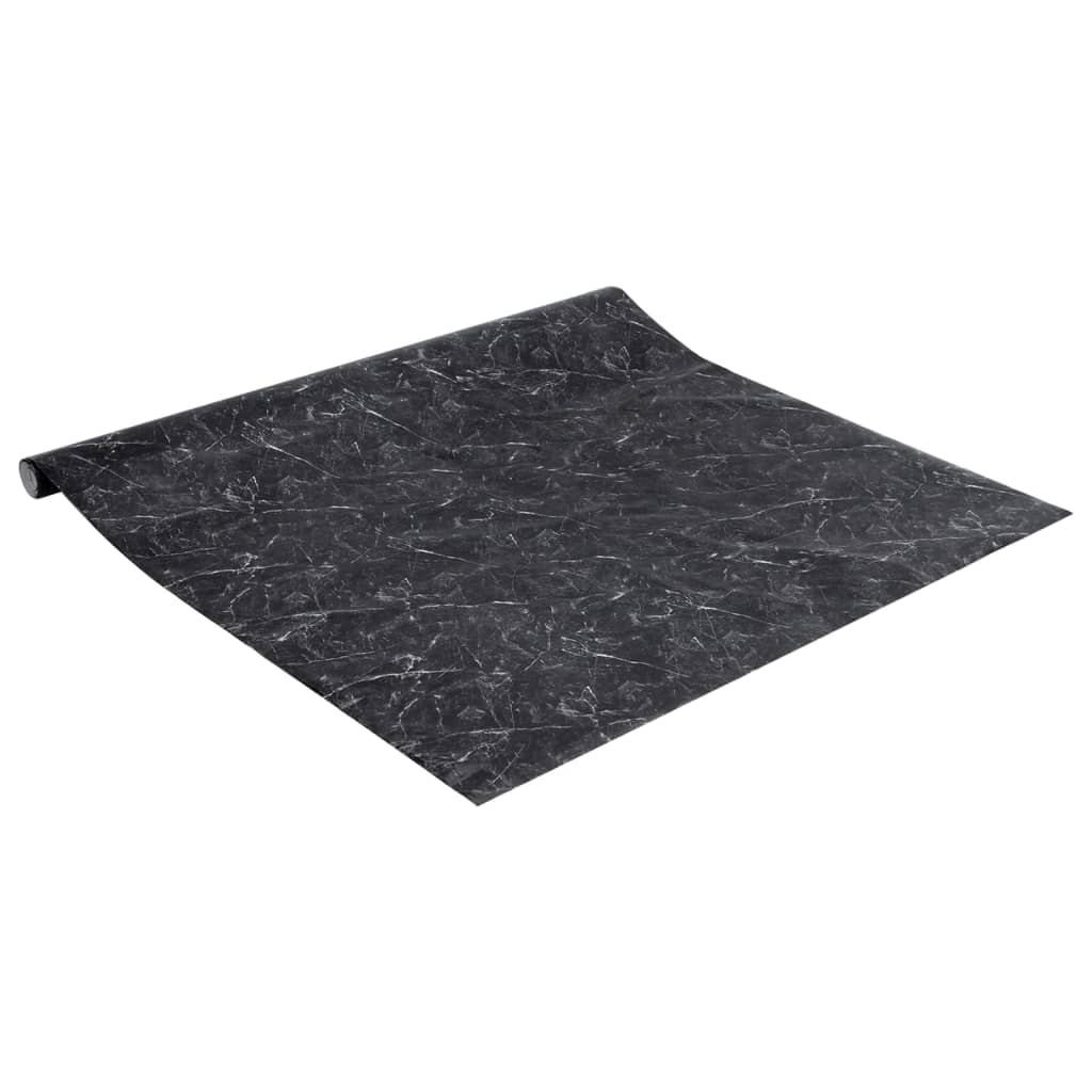 Möbelfolien Selbstklebend Marmor-Optik Schwarz 90x500 cm PVC
