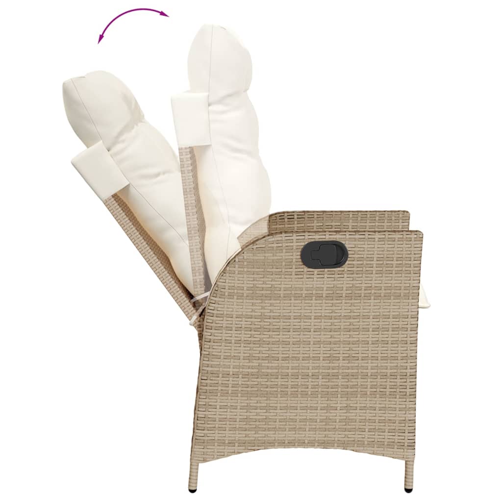 5-tlg. Garten-Essgruppe mit Kissen Beige Poly Rattan