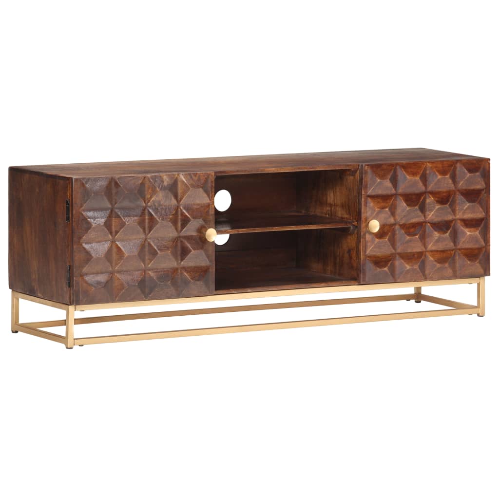 TV-Schrank 124 x 29 x 45 cm, massives Mangoholz