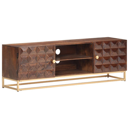 TV-Schrank 124 x 29 x 45 cm, massives Mangoholz