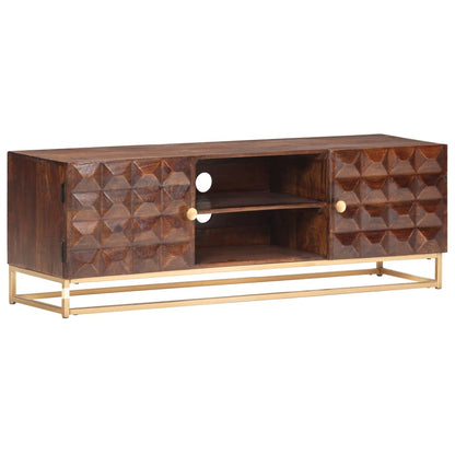 TV-Schrank 124 x 29 x 45 cm, massives Mangoholz