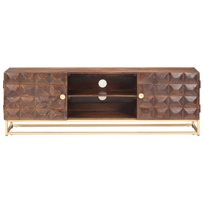 TV-Schrank 124 x 29 x 45 cm, massives Mangoholz