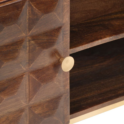 TV-Schrank 124 x 29 x 45 cm, massives Mangoholz