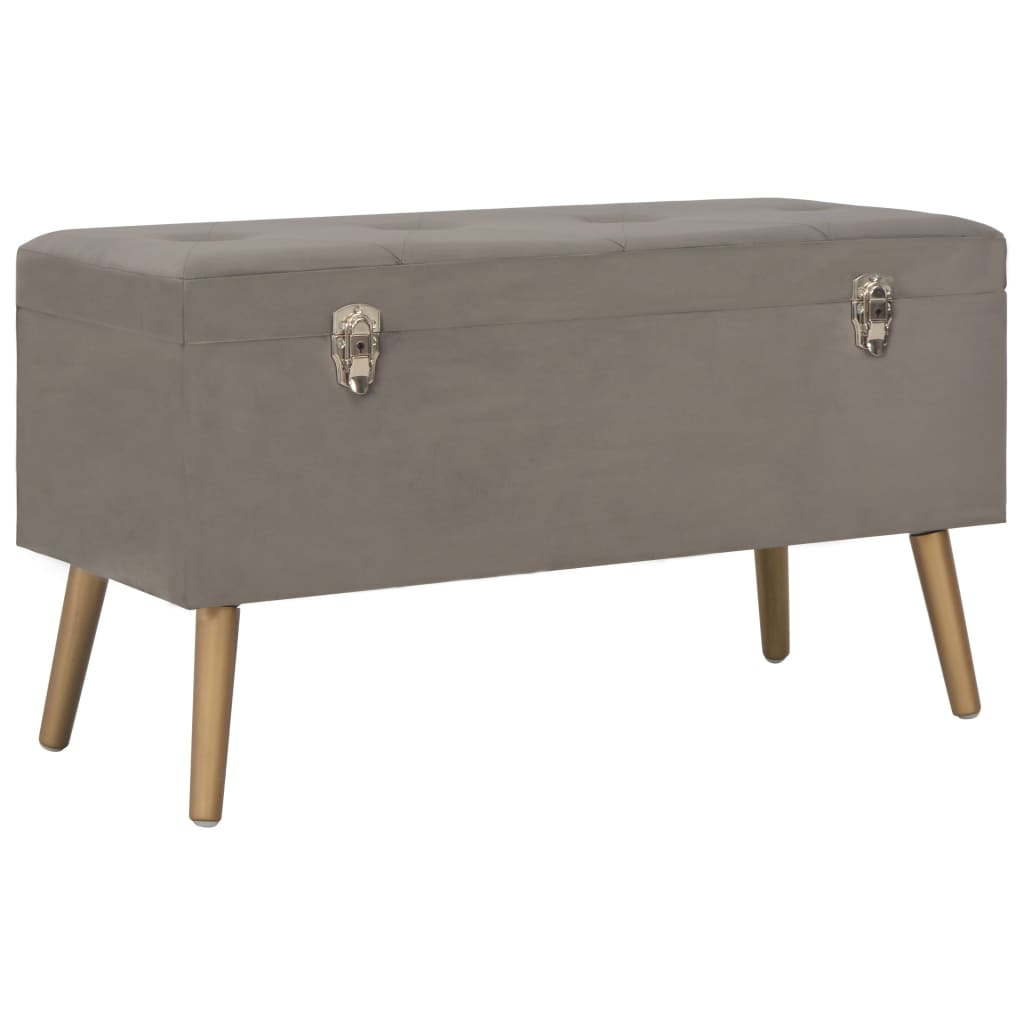 Hocker mit Stauraum 3 Stk. Grau Samt