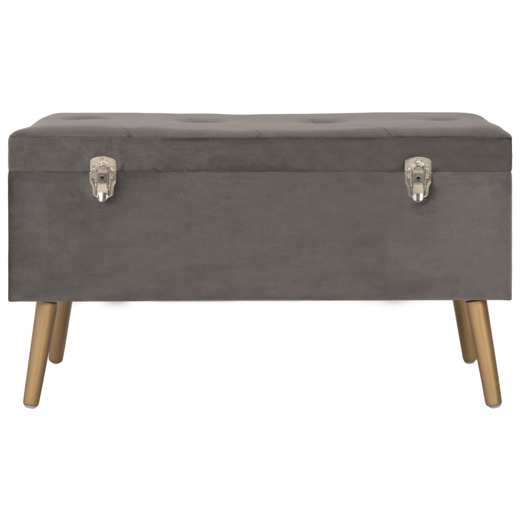 Hocker mit Stauraum 3 Stk. Grau Samt