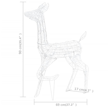 LED-Rentier-Familie Weihnachtsdeko Acryl 160 LED Kaltweiß
