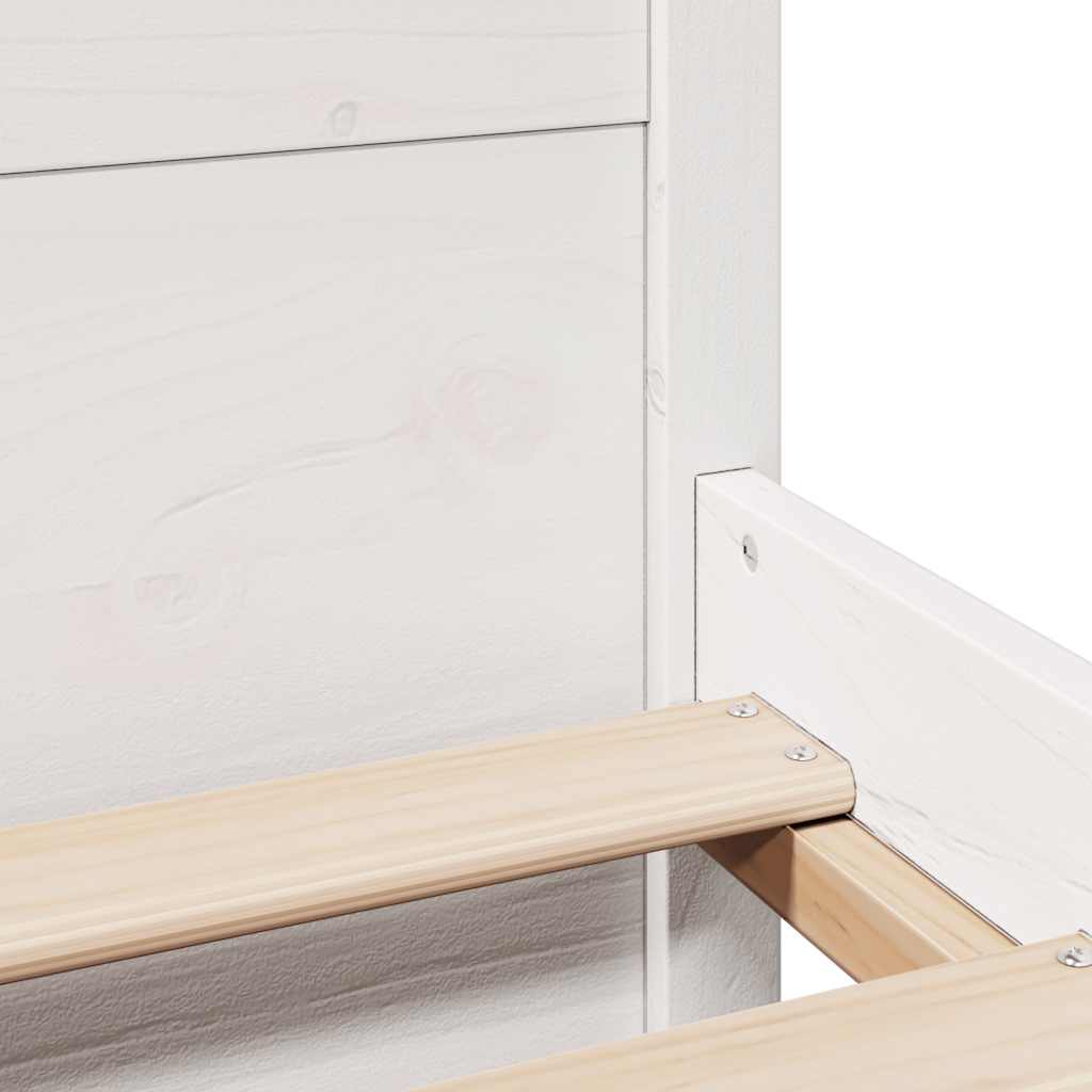 Massivholzbett ohne Matratze Weiß 100x200 cm Kiefernholz