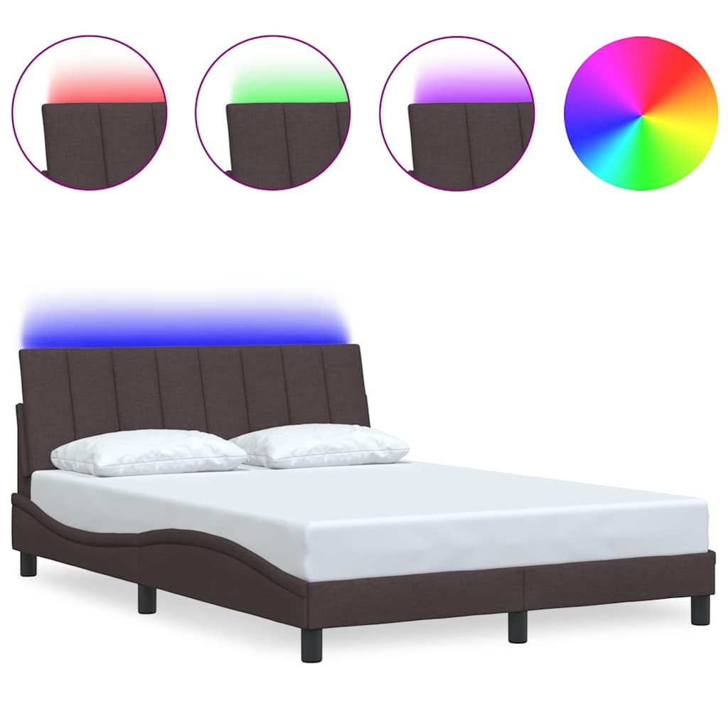 Bettgestell ohne Matratze "Hanko" Dunkelbraun 140x190 cm Stoff