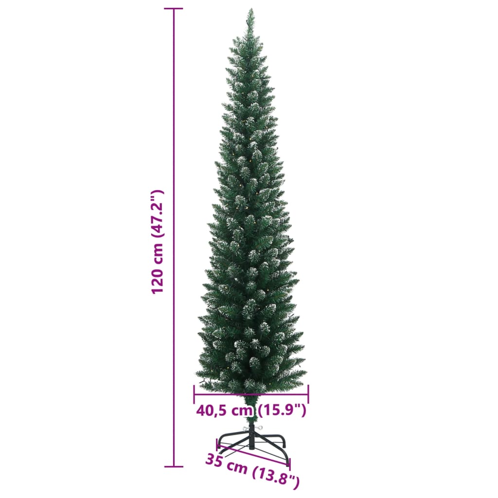 Künstlicher Weihnachtsbaum Schlank 150 LEDs 120 cm