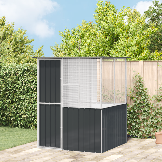 Vogelkäfig Anthrazit 154 x 154 x 200 cm Verzinkter Stahl