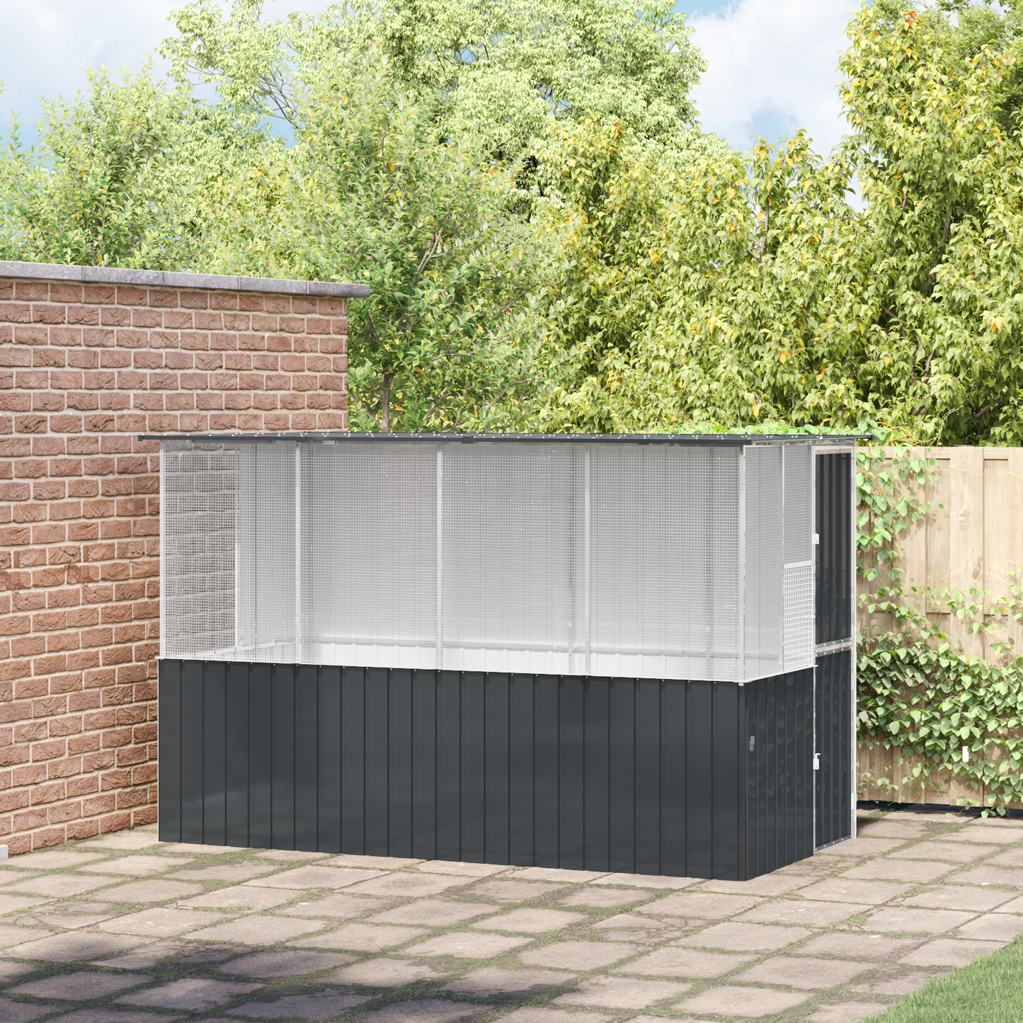 Vogelkäfig Anthrazit 315 x 167 x 200 cm Verzinkter Stahl