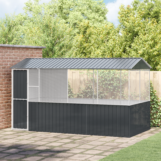 Vogelkäfig Anthrazit 410 x 210 x 230 cm Verzinkter Stahl