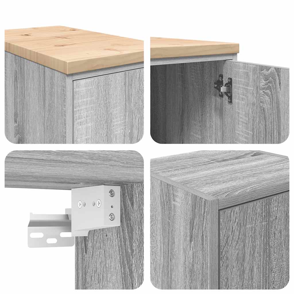 Garagenschränke 2 Stk. Grau Sonoma Holzwerkstoff