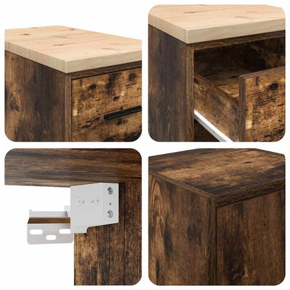 Garagenschränke 2 Stk. Räuchereiche Holzwerkstoff