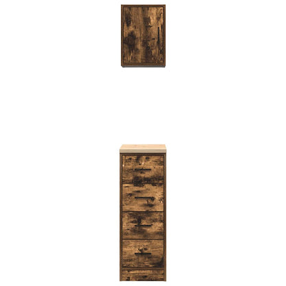 Garagenschränke 2 Stk. Räuchereiche Holzwerkstoff