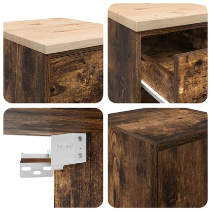 Garagenschränke 2 Stk. Räuchereiche Holzwerkstoff