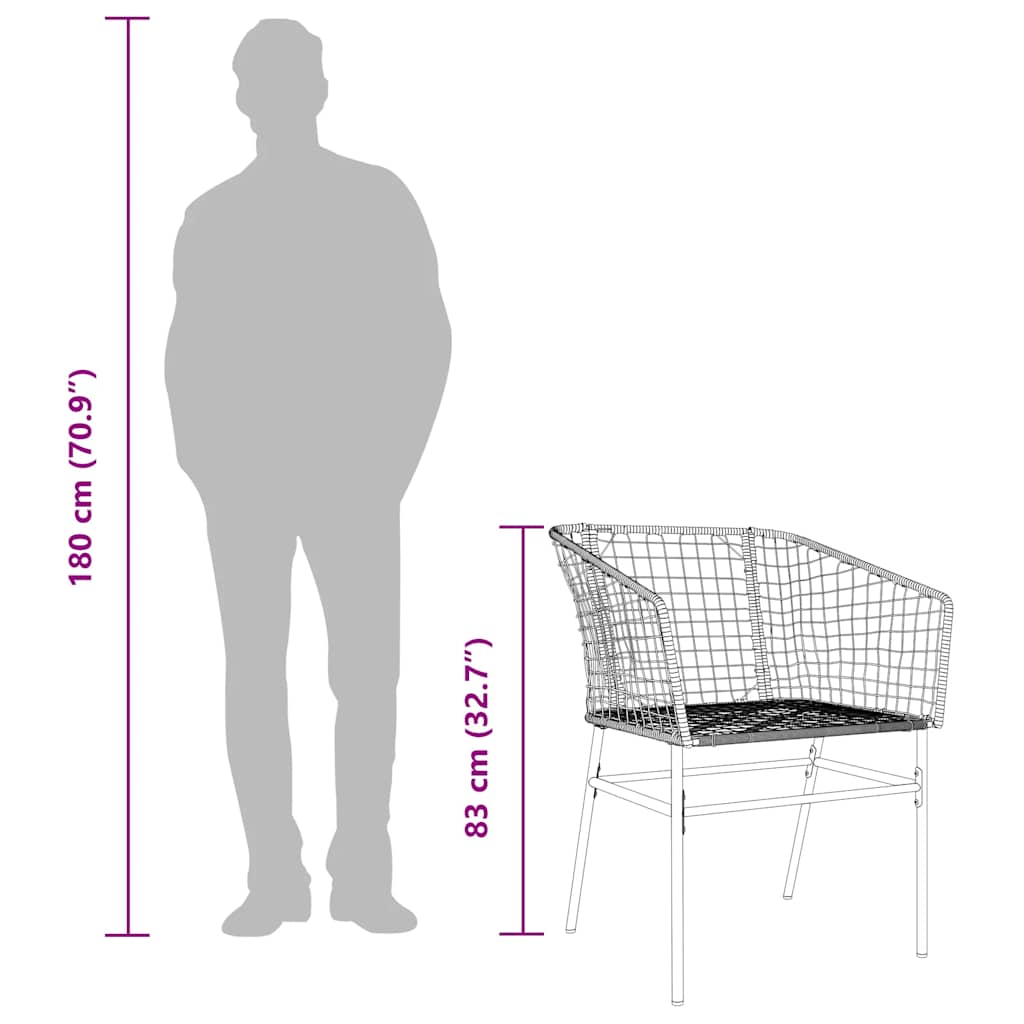 7-teiliges Garten-Esszimmerset Braunes Polyrattanglas