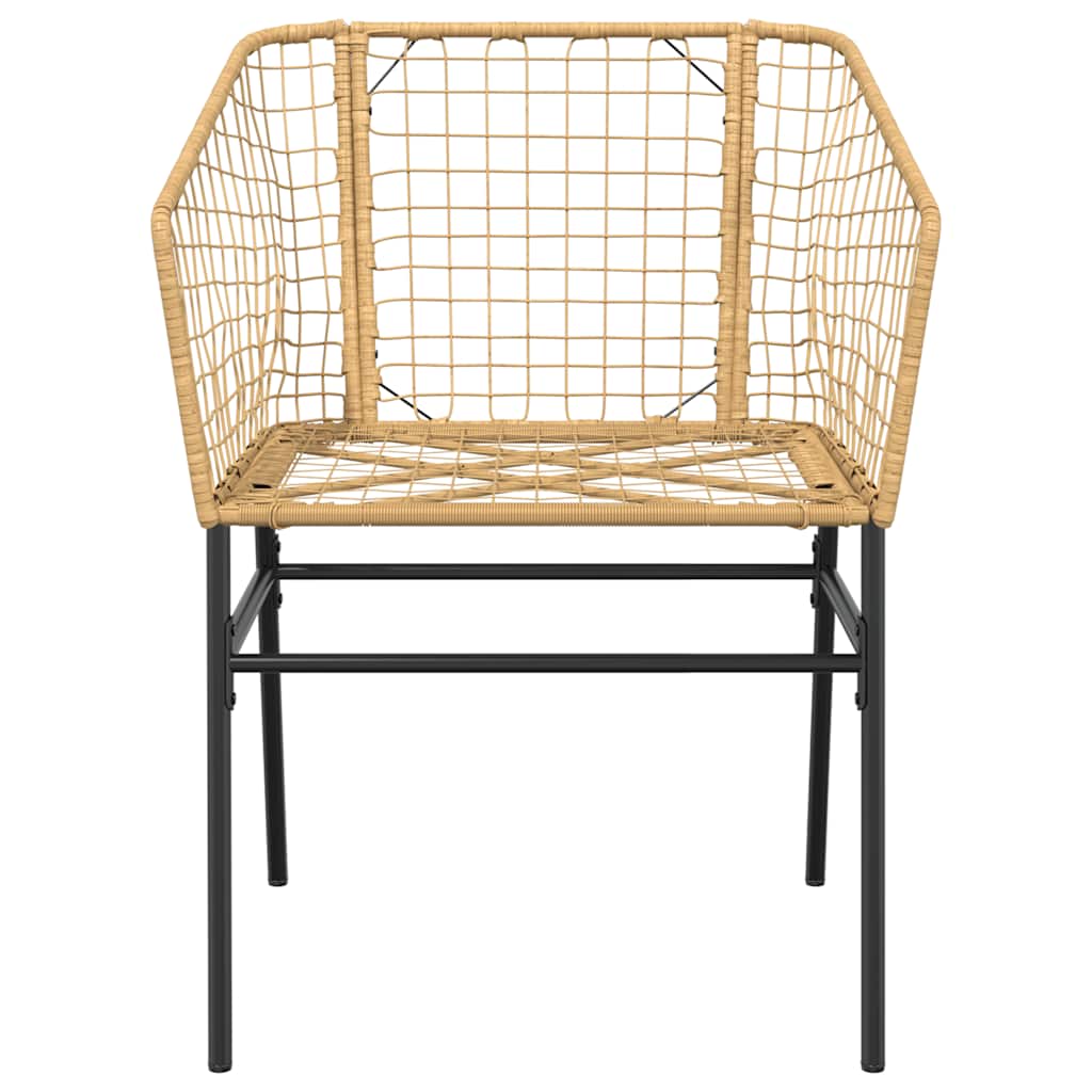 3-teiliges Garten-Esszimmer-Set Braunes Polyrattanglas