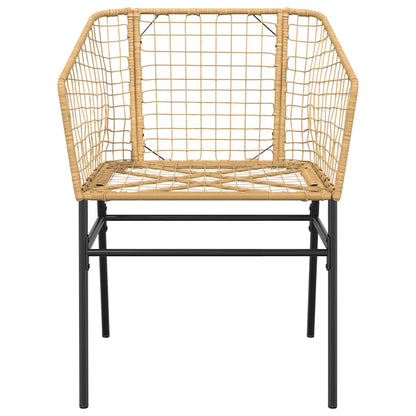 3-teiliges Garten-Esszimmer-Set Braunes Polyrattanglas