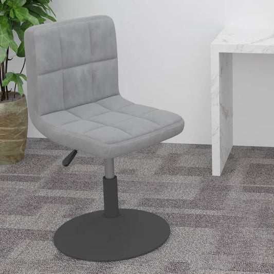 Drehbarer Barhocker Hellgrau Samt