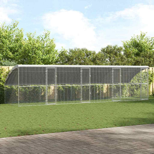 Hühnerkäfig 4 pcs Silber 800 x 200 x 198,5 cm Verzinkter Stahl