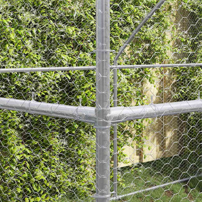 Hühnerkäfig 3 pcs Silber 600 x 200 x 200 cm Stahl und PE